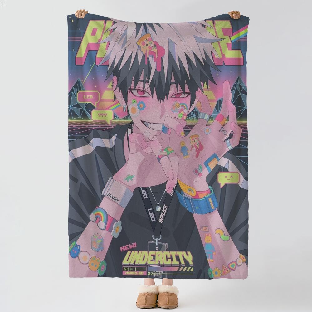 anime L-Link Click-k Throw Thick Comfort Flannel Quilt, Multi-scene Use Indoor Outdoor Daily Nap