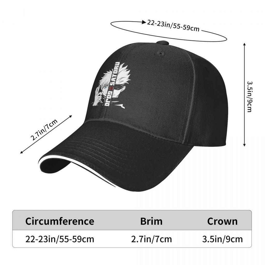 Herren Damen JJK Gojo Satoru Kappe Mode Baseballkappe Polyester Anime Hüte Sonnenhüte Verstellbar Papa Hut Großhandel Neu
