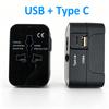 Universal Travel Adapter with Dual USB Type-C & AC Outlets All-in-One Wall Charger Worldwide Plug Converter for US/EU/UK/AU