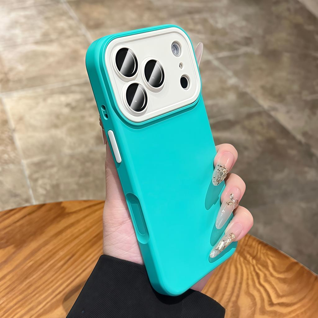 Camera Protect Case for iPhone 17 Air 16 15 14 Plus 13 12 11 Pro Max Candy Hit Color Silicone Soft Matte Shockproof Cover