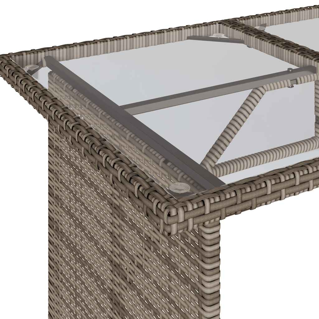 2 Piece Outdoor Dining Set with Cushions Grey Poly Rattan