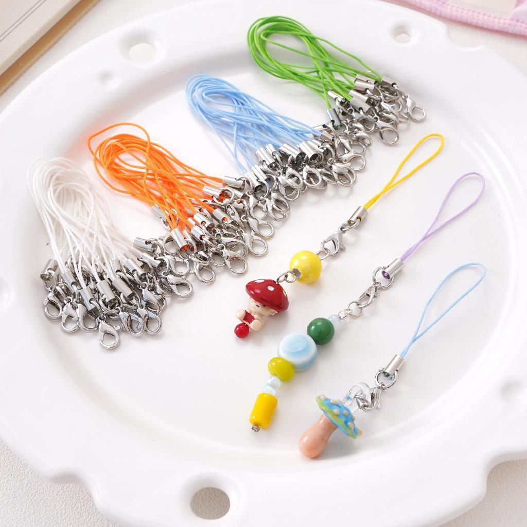 10Pcs/pack Polyester Phone Strap Lobster Clasp Phone Strap Doll String Keychain Phone Lanyard