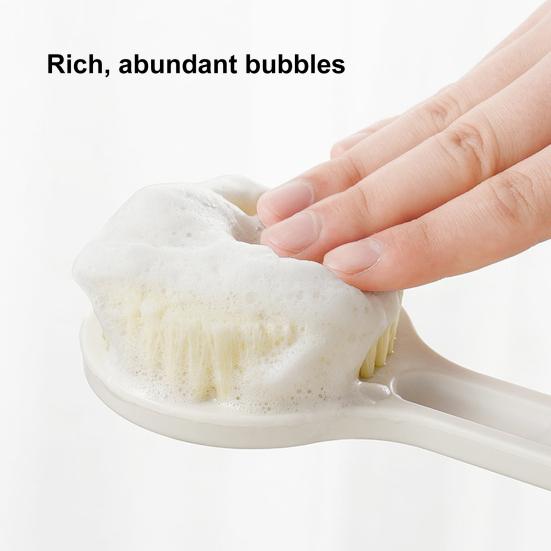 2 Pcs Back Scrubber for Shower Bath Brush with Long Handle Nylon Bristles Body