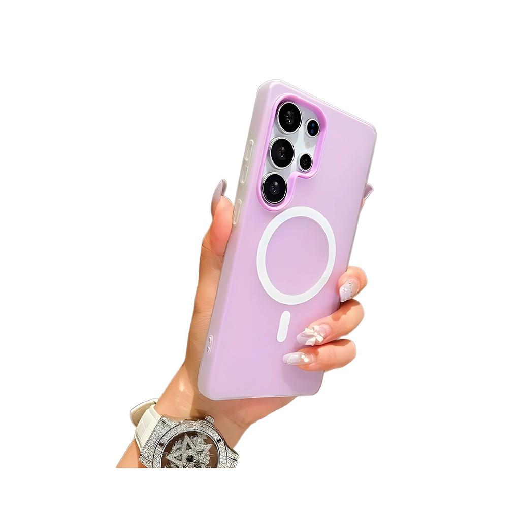 New Model Suitable for Samsung S23ultra Magnetic Phone Case S22P Translucent Matte Skin Feeling Protective Case Two In One