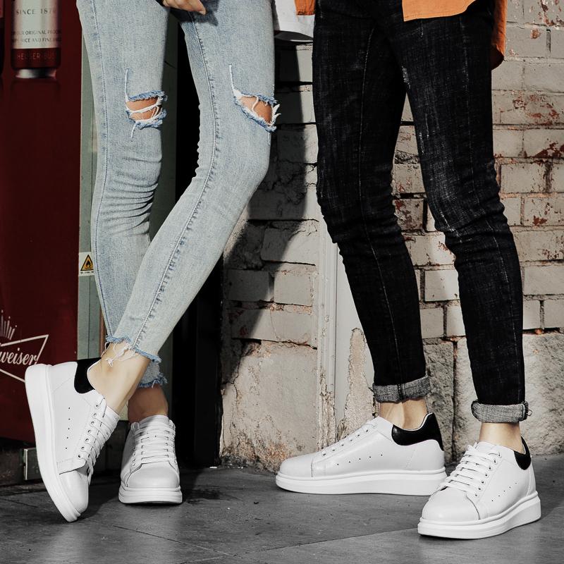 Fashion Brand Men's Shoes Couple Invisible Increase White Shoes Insole 6cm Elevator Shoes Men's Business Casual Leather Shoes Heighten