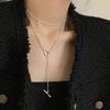 S925 Silver Minimalist Cool Style OT Clasp Necklace – Versatile One-Word Stick Choker for Women