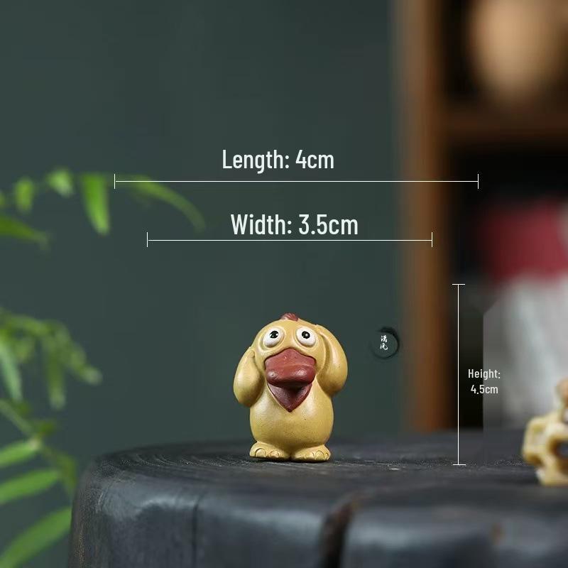 Yixing Zisha Little Yellow Duck Psyduck Tea Pet Sculpture - Cute Creative Ornament