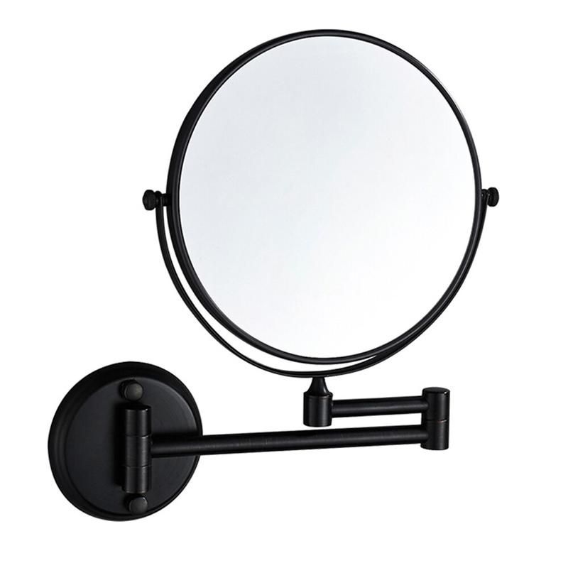 Bath Mirror 8 Inch Folding Black Bathroom Mirror Magnifying Double Sided Women s Makeup Mirror Wall Mirror | Bath Mirrors
