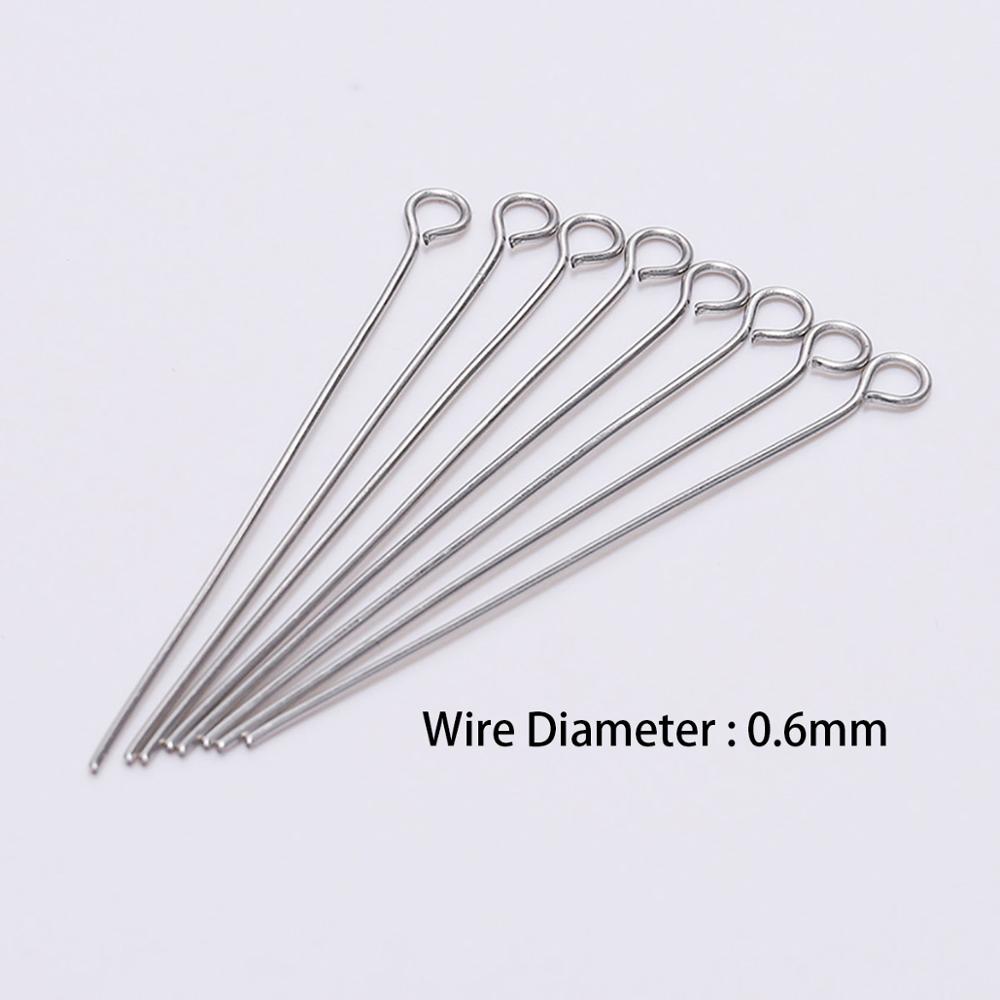 100pcs Stainless Steel Eye Head Pins Metal Eye Pins For Jewelry Making Findings Diy Earrings Pendant Jewelry Pins Supplies