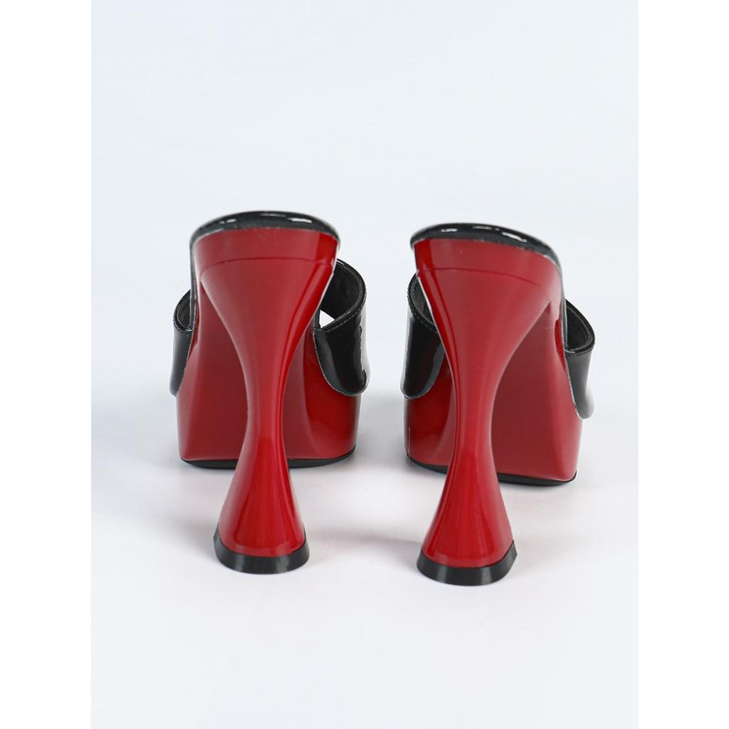 12CM Sexy Car Model Fashionable Transparent Nightclub Thick Heel Crystal Square Head Non-slip Rhinestone LFD-1987-Q18