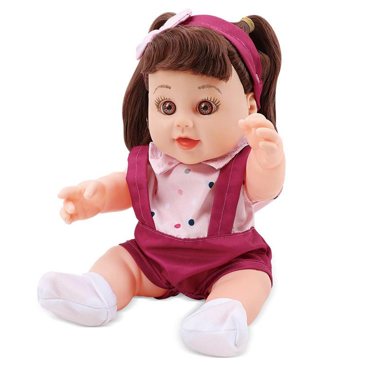 

Детская игрушка из винила Спальный мешок Питьевая вода Звуковая игрушка Успокаивающая кукла Маппет Развивающая игрушка бледно-розовый