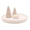 Candle Tray with Christmas Trees - 21cm