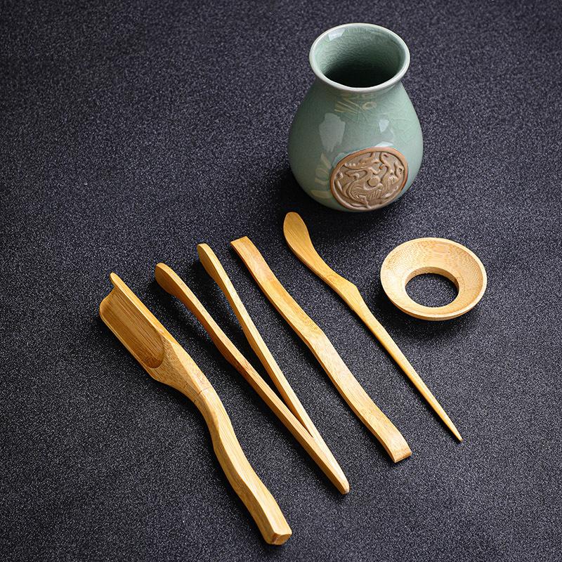 Tea set, tea tray accessories, Kung Fu tea ceremony set, ceramic bamboo six gentlemen set, Daquan storage, ceramic tea ceremony set