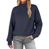 Solid color pullover turtleneck sweater top long sleeve sweater for women