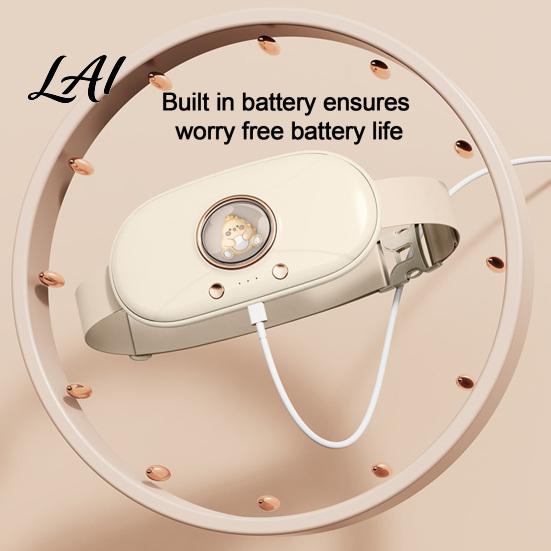 Electric Heating Pad for Cramps Heated Waist Belt Menstrual Pain Relief 3 Temperature Portable Heat Therapy Travel with Vibration Massage,