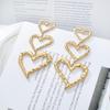 Gold Heart Stackable Titanium Steel Hypoallergenic Earrings - Fashionable and Trendy Women's Ear Jewelry