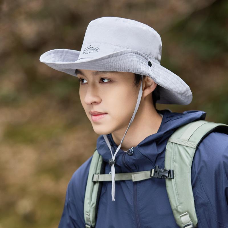 Spring and Summer Hat Men's Outdoor Sports Fishing Hiking Mountain Hat High Quality Windproof Solid Color Versatile Sunshade Bucket Hat