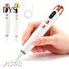 Portable Rhinestone Art Pen Electric Pen, Faux Diamond with Light, 2 Accessories Suction Levels, Rechargeable Wireless Vaccum for Adults DIY Crafting