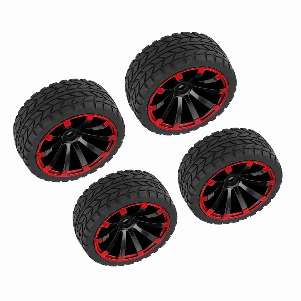 4pcs Set Tires Rubber Tyre Racing Off Road Vehicle Wheel Rim for RC 1:10 Car Part