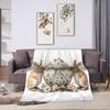 Easter Bunny Floral Patter Blanket Winter  Cozy Throw Blanket For Girl Home Decor Flannel Bedspread Bed Cover