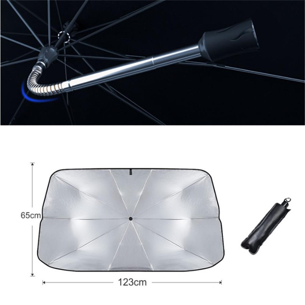 Upgraded Car Windshield Sun Shade Umbrella with Free-Adjustment Handle Windscree
