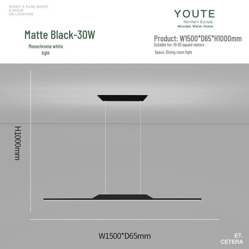 Nordic Minimalist LED Pendant Light - Sleek, Single-Line Design for Dining Room, Study, Bar, or Office.