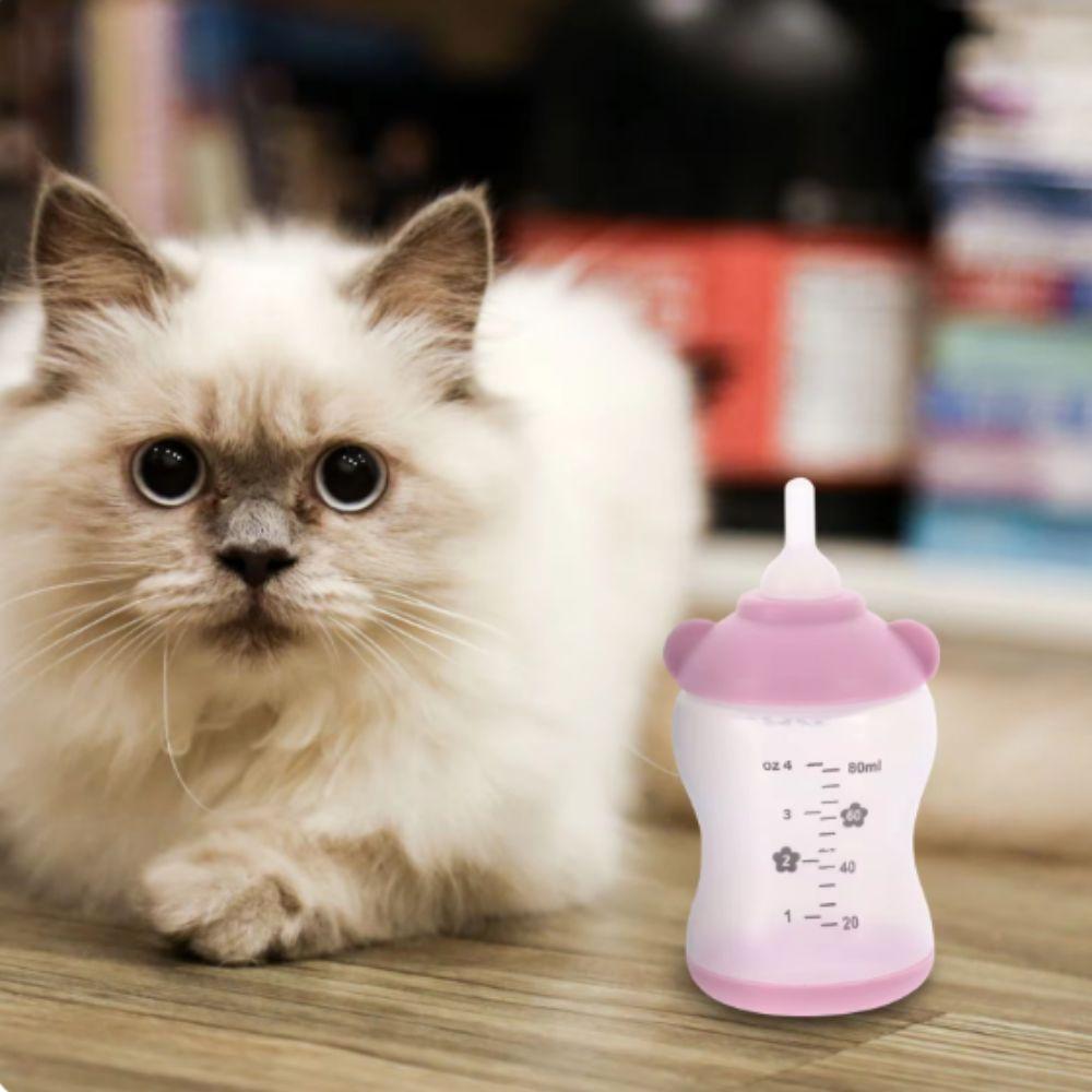 

80 мл бутылка для кормления кошек молоком анти-удушье кормушка для кошек молоком для котят щенков кроликов розовый