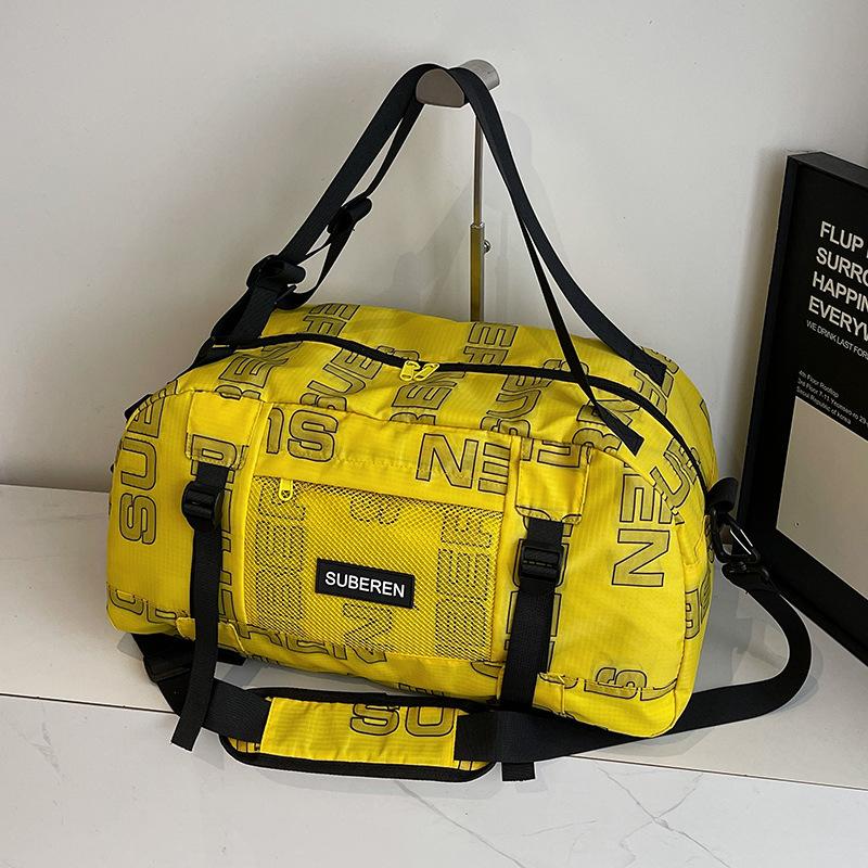 Downhill Tasche Reisetasche Sporttasche Gymnastiktasche Reisetasche Damen Buchstaben Hand Henkeltasche Schulter Umhängetasche yellow