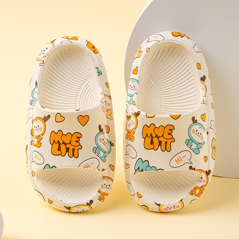 Boys  Shoes with Cartoon Soft Soles, Girls  Indoor Flip-flops with Soft Soles 140 бежевый