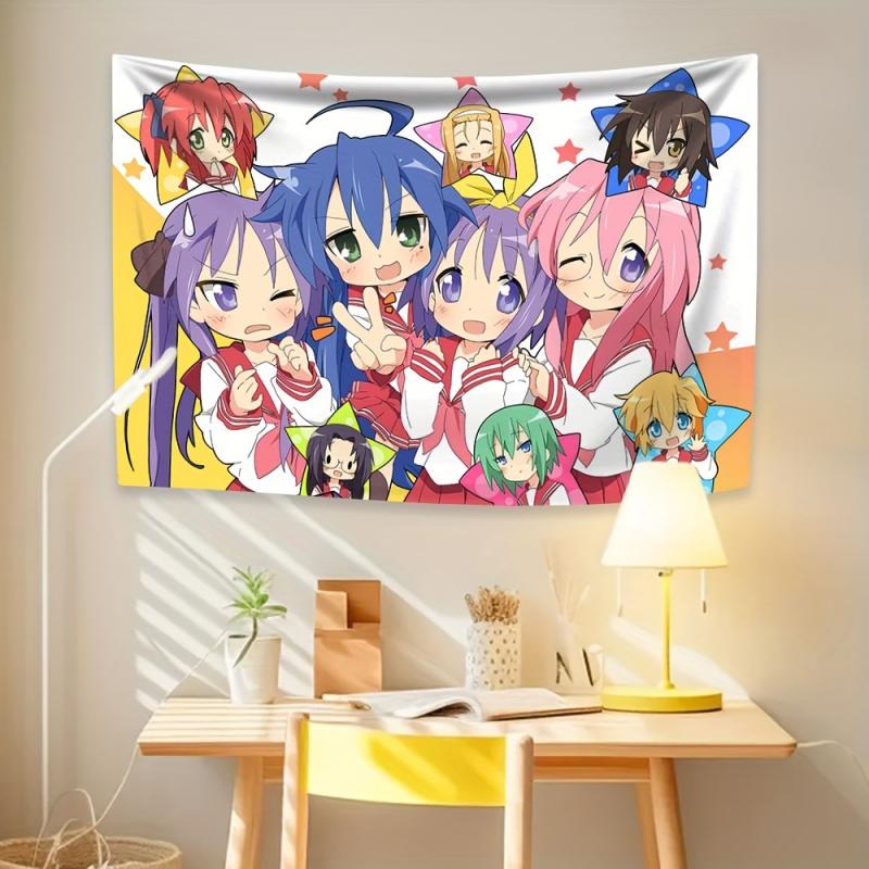 VIKAMA Vintage Anime Poster Style Decorative Tapestry anime Girl Heart Bedroom Bedside Dormitory Wall Decoration