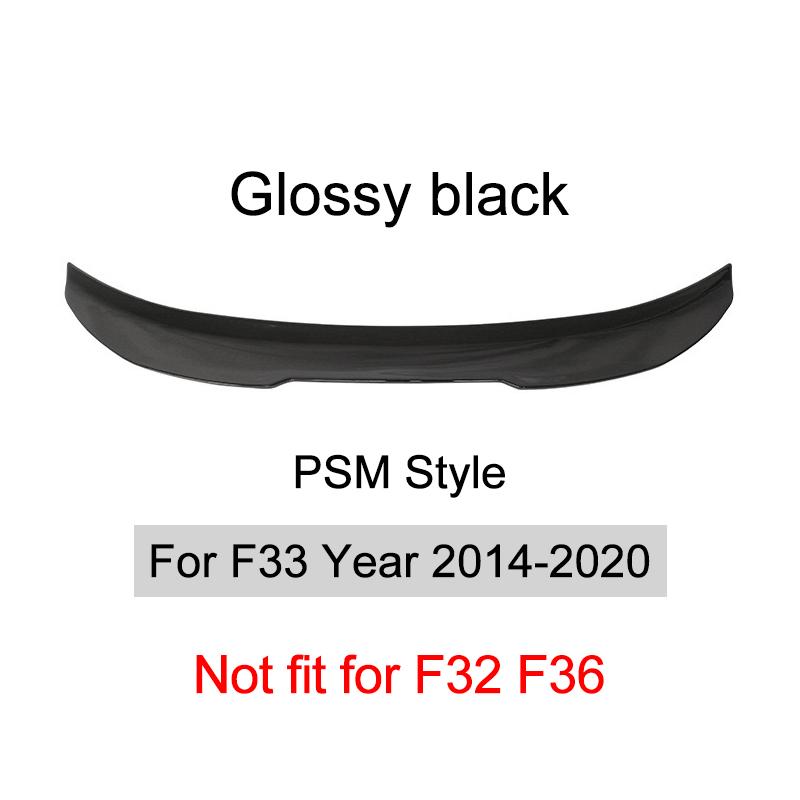 Per BMW Serie 4 F32 F33 F36 2014-2020 Fibra di Carbonio Lip Paraurti Posteriore Spoiler Baule Kit Ala Coda Stile MP M4 PSM Nero Lucido