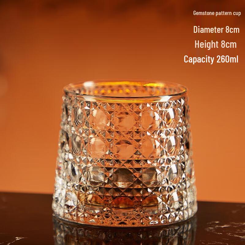 HANDUNYOU Gemstone Pattern Whisky Glass