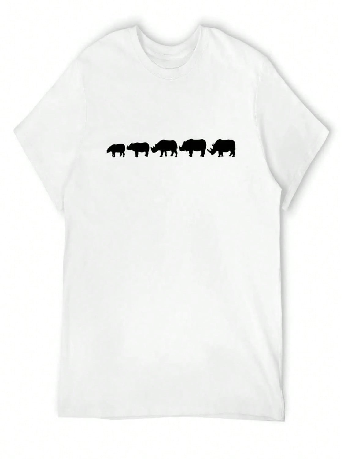 Rhino Silhouette Line T-Shirt Summer Shirt New Gifts And T-Shirts T-Shirts For unisex Cotton S разноцветный