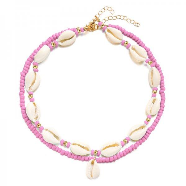 Double Layer Beach Seashell Choker Necklaces Bohemian Natural Shell Short Collar For Women Rope Chain Choker Accessories