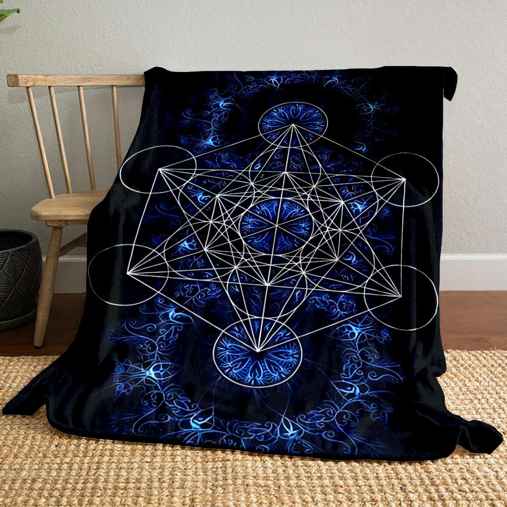 

Mystical Geometric Pattern Blue Throw Blanket bedroom Blanket for Livingroom Couch lunch break Soft throw for Friend s festival Gift 80cm x 120cm