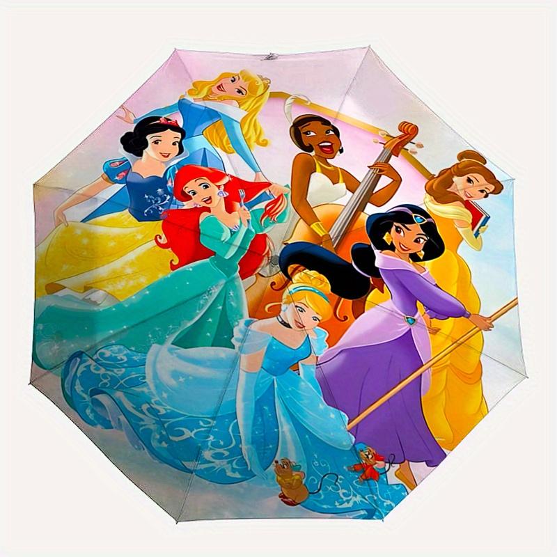 Princesses, Disney Automatic Opening and Closing Umbrella, Compact Travel Umbrella, Lightweight and Portable, Suitable for Beach Commuting B