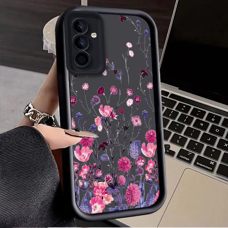 Romantic Flower Print Case for Samsung Galaxy S25 Ultra Plus S24 S23 S22 S21 S20 FE A73 A72 A71 A56 A55 A54 5G A52 A52S 4G Cover