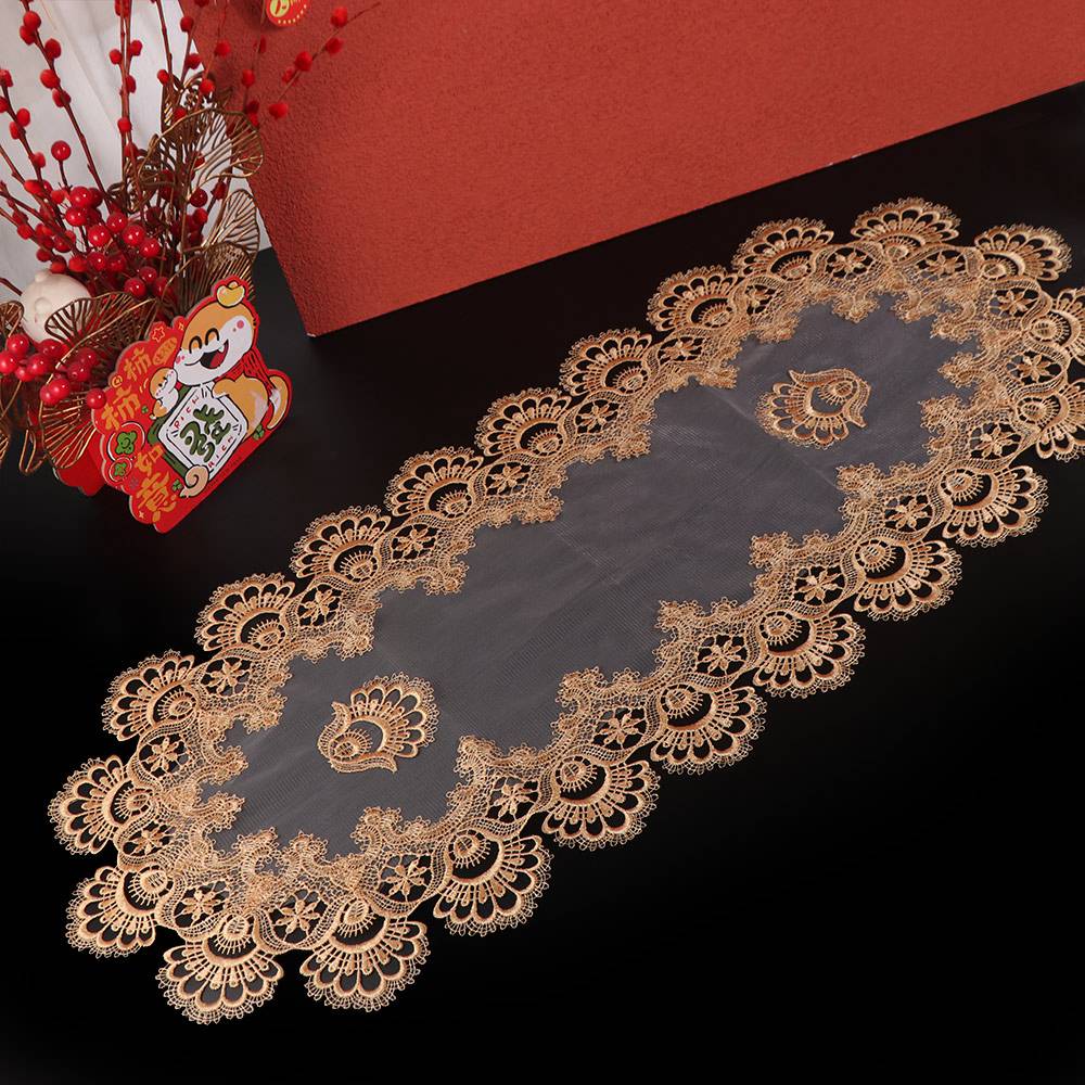 Цветочная вышивка Овальная кружевная скатерть Винтажная маслостойкая чехол на журнальный столик Дакрон Моющаяся Европа Скатерть для обеденного стола Дом S