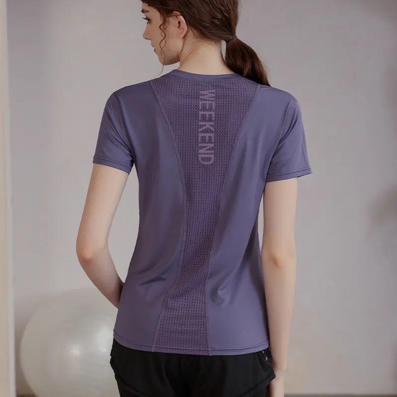 Quick-Dry Breathable Yoga Running Shirt - Short-Sleeved, Round Neck, Fitness Training Top
