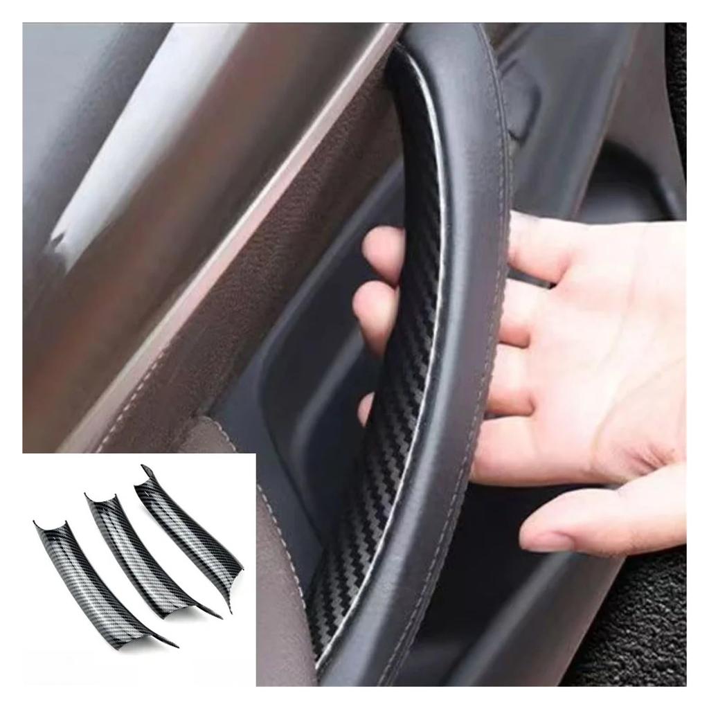 HUFHDN Interior Door Handle Covers for BMW X5 F15 X6 F16 Left and Right Inner Door Panel Handle Pull Carrier Trim 3 3-Piece 2014-2018, (Black, RHD,