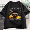 T-shirt Chat Drôle Intolérant au Lactose Unisexe Femme Mode Rétro Manches Courtes Coton Décontracté Confortable Oversize