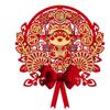 Traditional New Year Lucky Character Stickers Red Door Couplet Ornaments  Window Decoration