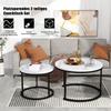 Round Coffee Table 2-Piece Set Coffee Table Living Room Round Nesting Side Table 2 Round Side Table