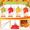 JULMELON 24 Pcs Fall Maple Leaf Ornaments, Thanksgiving Maple Leaf Tree Hanging Pendant Acrylic Hanging Ornaments for Autumn Harvest Small Tree Home