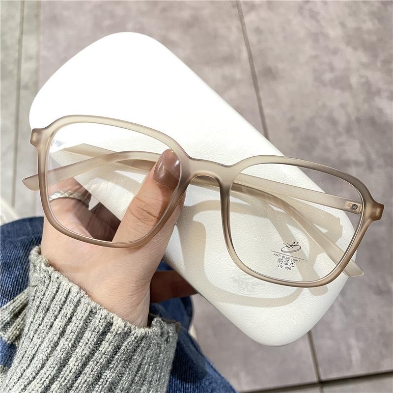 New Trendy Anti-Blue Finished Myopia Glasses Women'S Square Frame Clear Lens Eyewear Unisex Minus Diopter Near Sight Eyeglasses