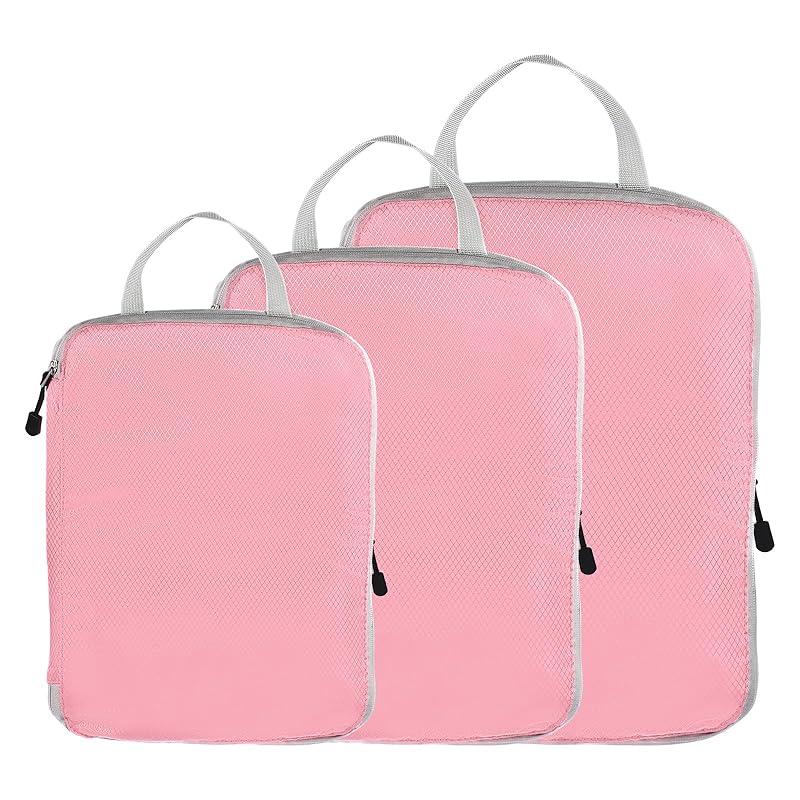 

PATIKIL 3 sets packing cubes travel storage cubes travel compression cubes waterproof pink