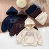 Herbst Winter Kinder Trainingsanzug Junge Baby Fleece Dicke Kapuzenpullover Set Mädchen Kinder Plus Samt Warme Oberteile+Hose 2tlg. Kinder Sweatshirt Anzug