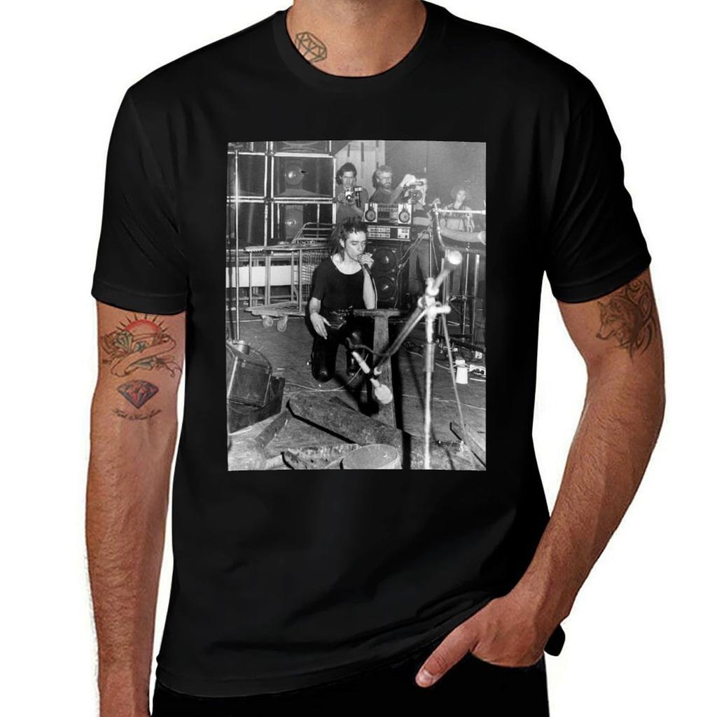 Blixa Bargeld Einsturzende Neubauten T-Shirt Festival Casual Short Sleeve