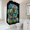 Cozy Kids Sleep Shower Curtain Multicolored Illustration Featuring Children With Pets In Bed For A Calming Nursery Ambiance (36X