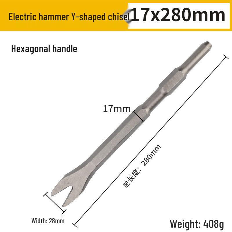 Electric Hammer Impact Drill Set: Square & Round Shank, Pointed & Flat Chisel, Pick Head, Shovel, U-Shaped Chisel, Slotting Drill for Concrete